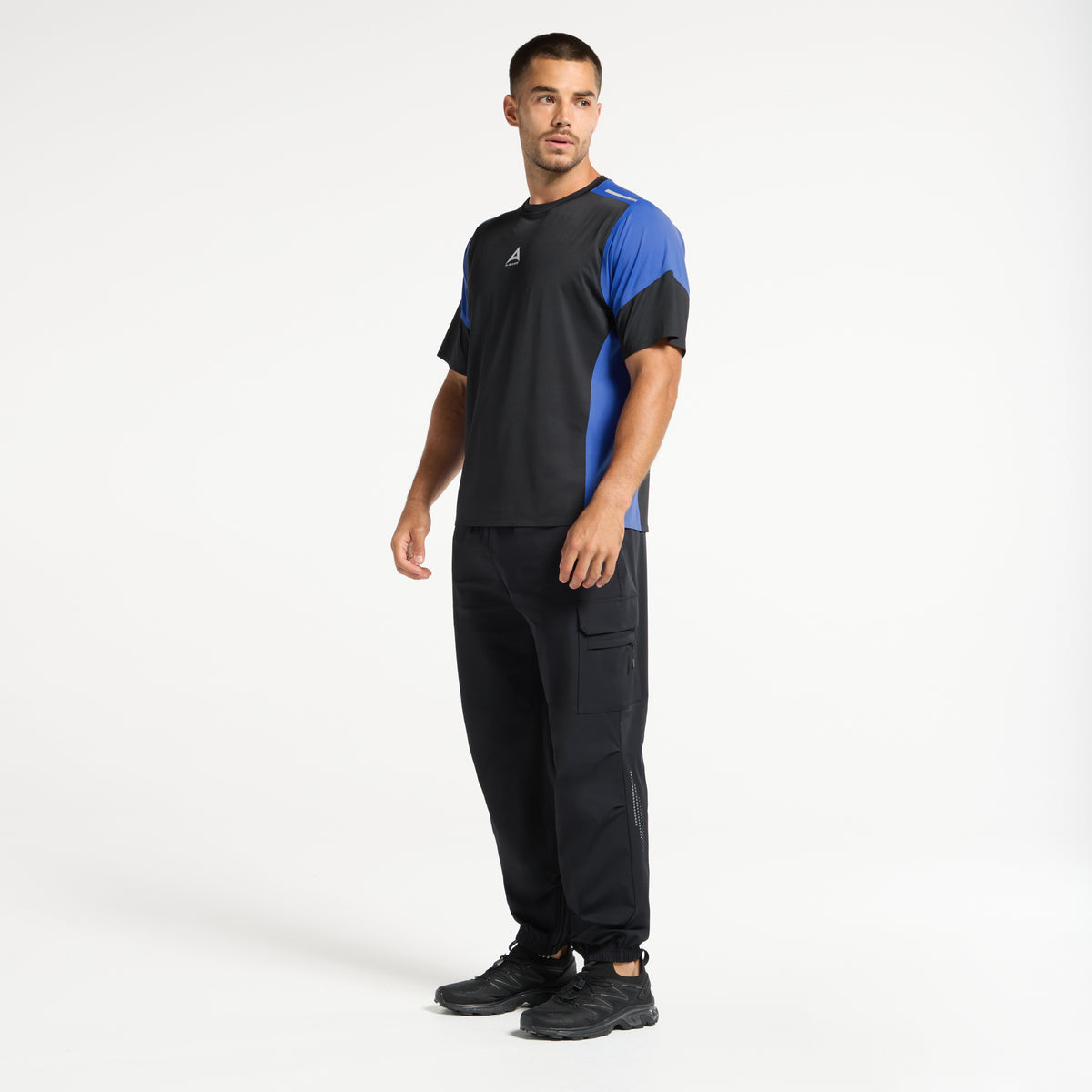 Men's Cargo Zip Pants - Black / Cobalt Blue
