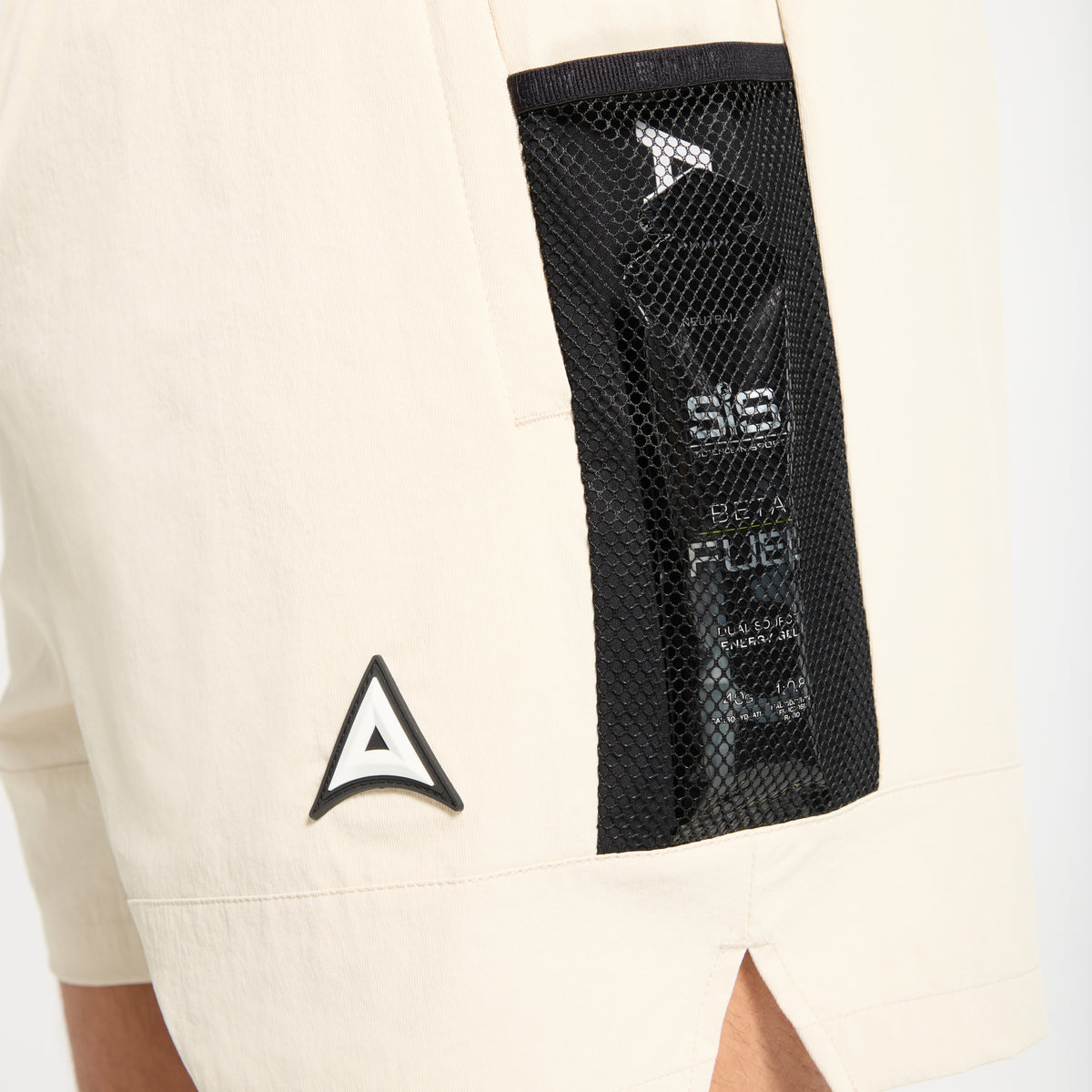 Men's Colour Block Training Shorts - Beige / Black