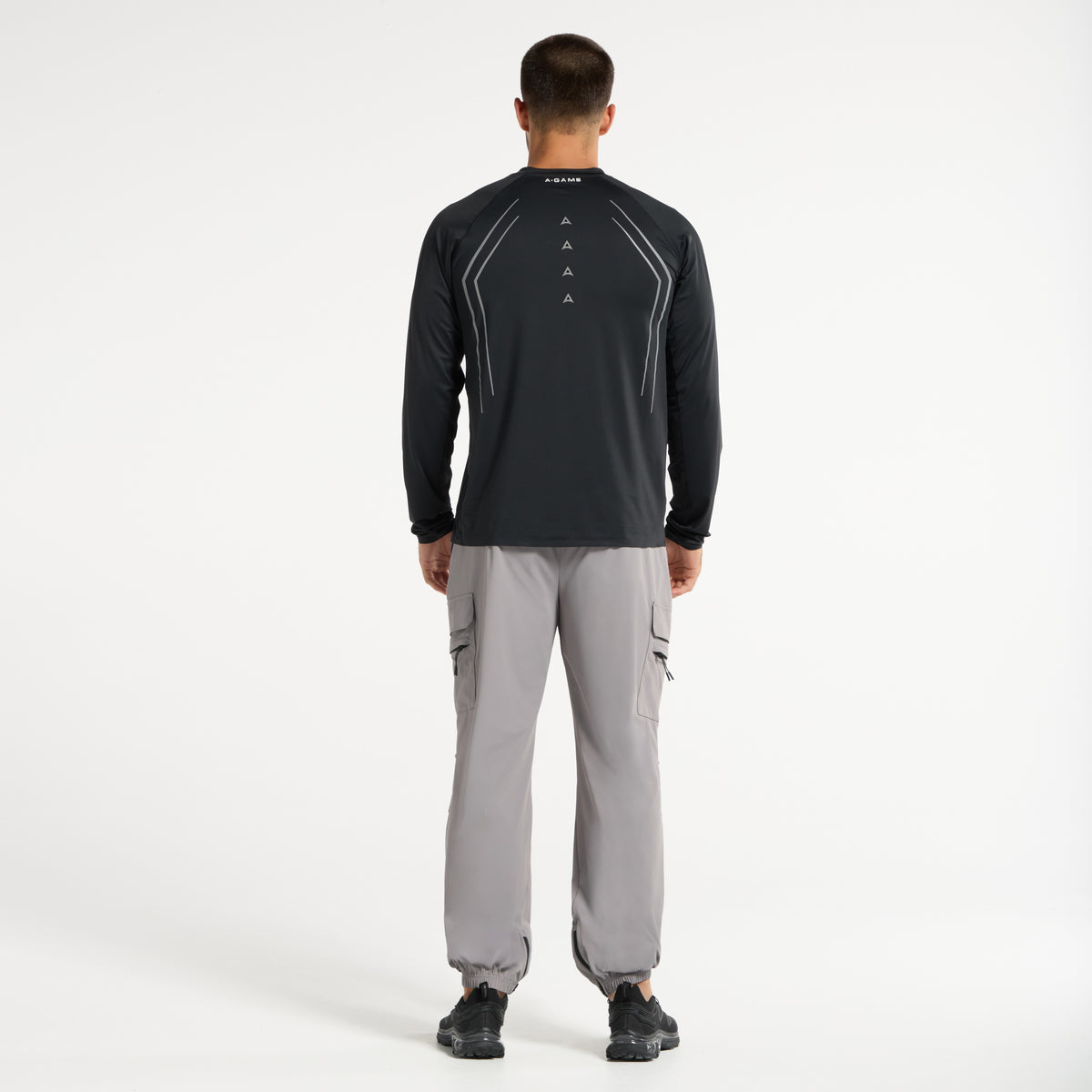 Men's Cargo Zip Pants - Grey / Black