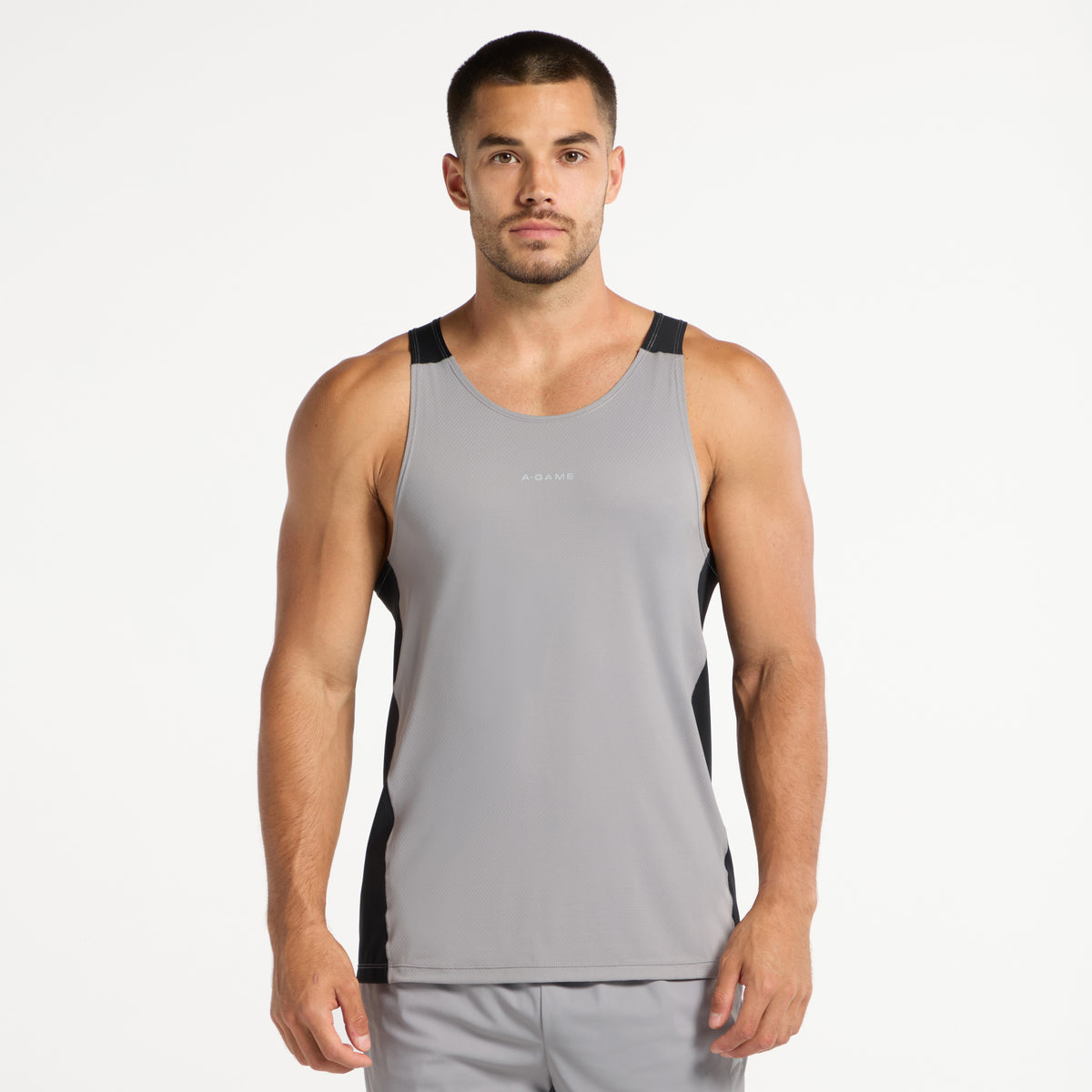 Men's Mesh Panel Vest - Grey / Black