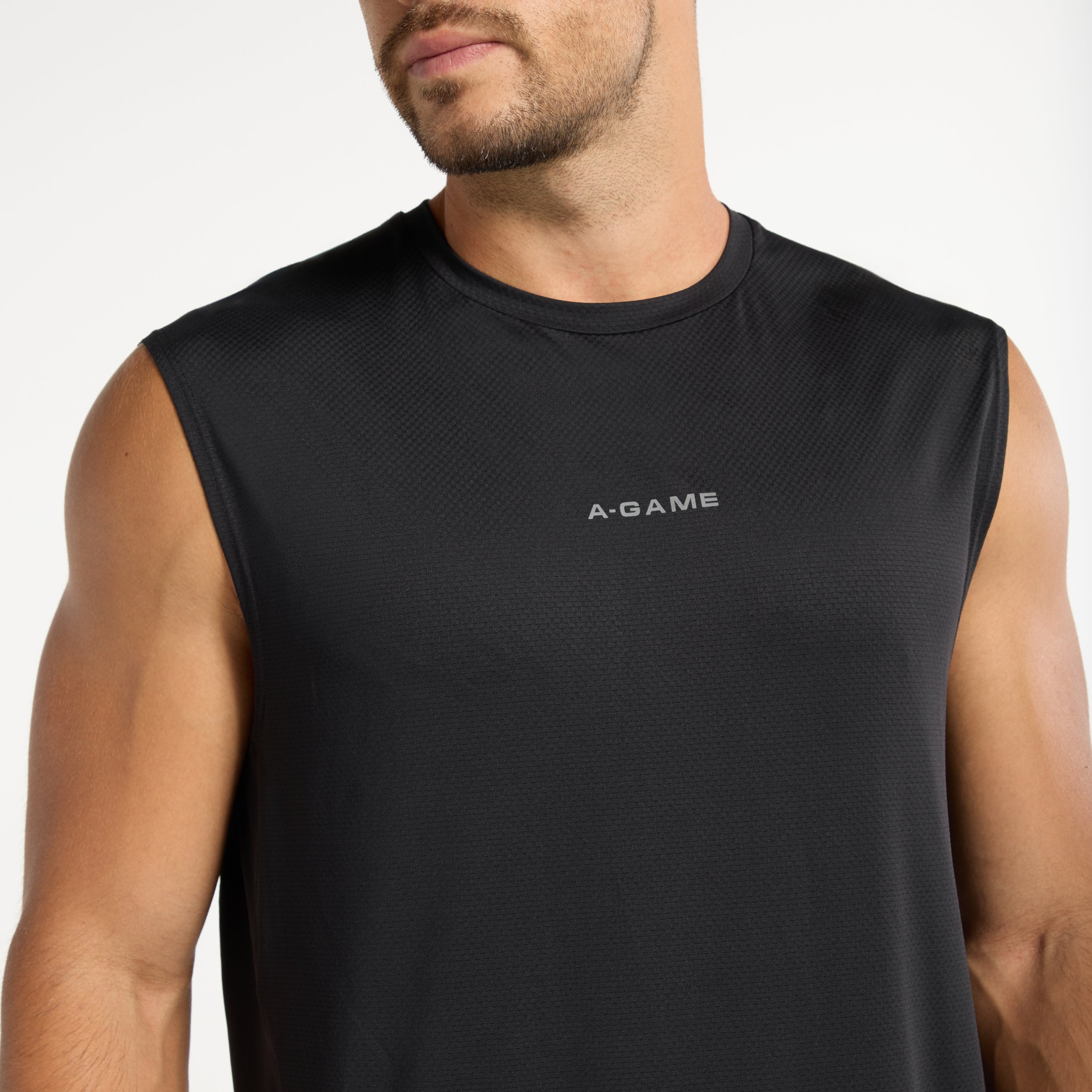Men's Mesh Panelled Tank - Black
