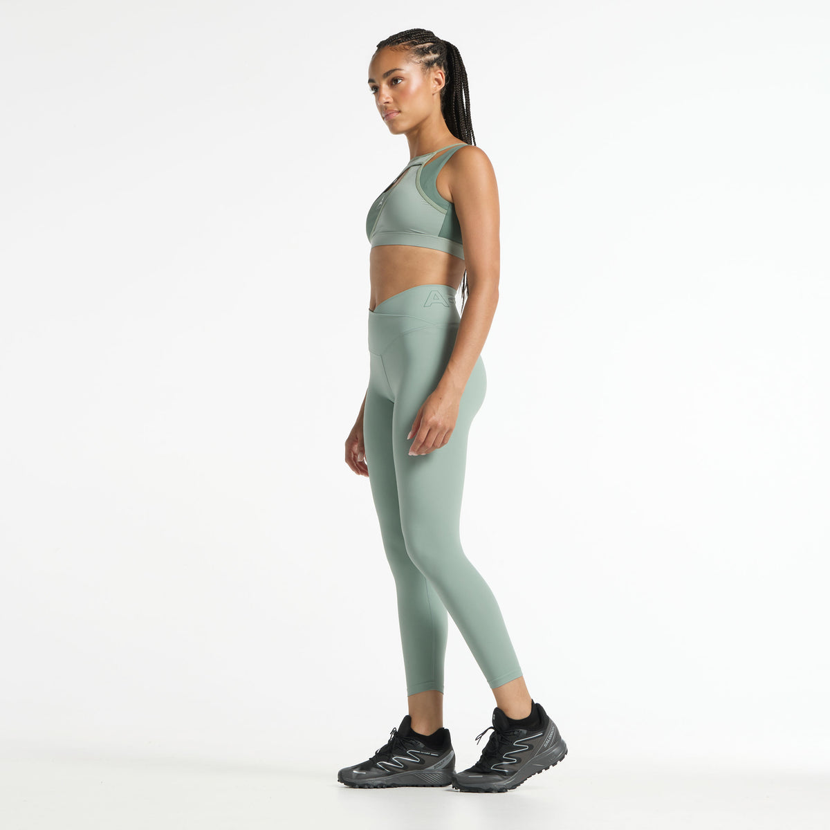 Women's Wrapped Yoga Leggings - Sage Green