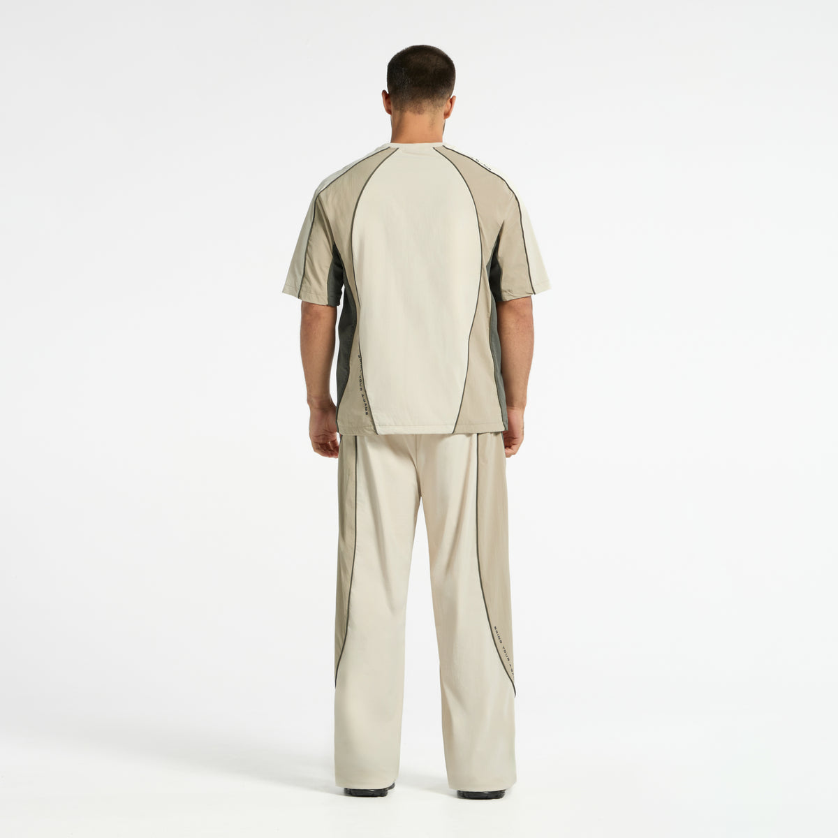 Men's Textured T-Shirt - Beige / Mid Brown