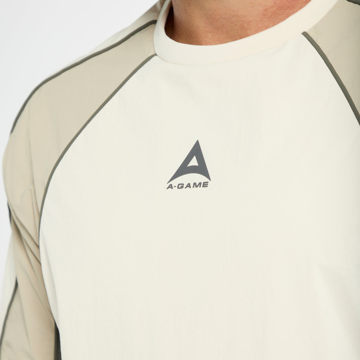 Men's Textured T-Shirt - Beige / Mid Brown