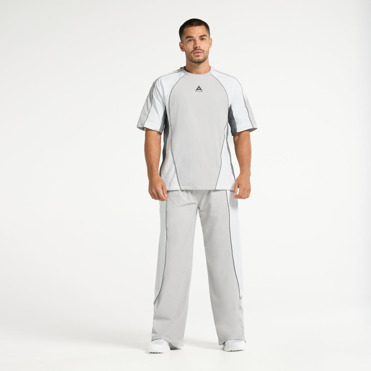 Men's Textured T-Shirt - Grey / White