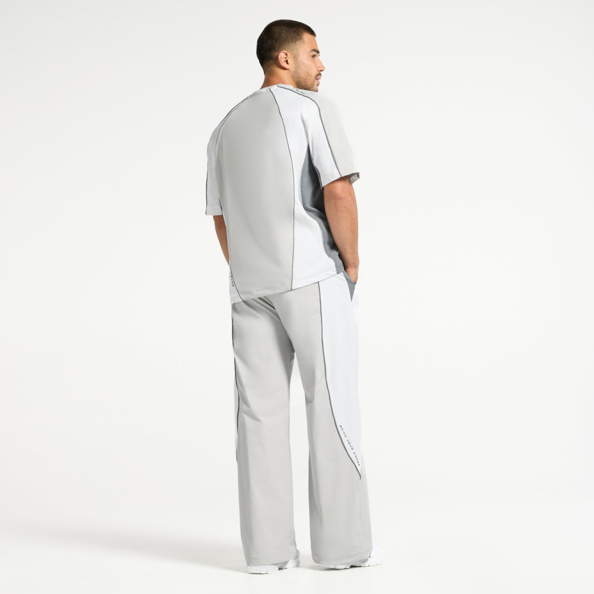 Men's Textured T-Shirt - Grey / White