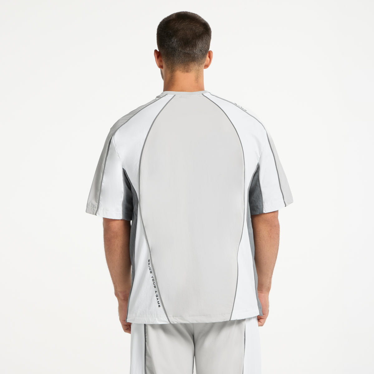 Men's Textured T-Shirt - Grey / White