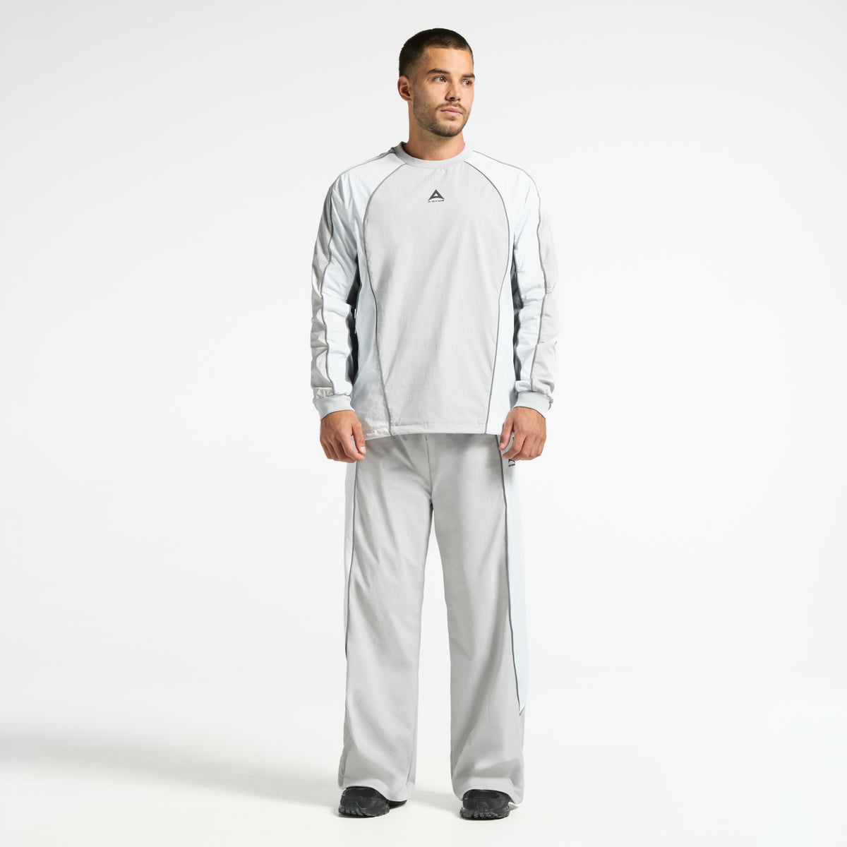 Men's Textured Sweatshirt - Grey / White