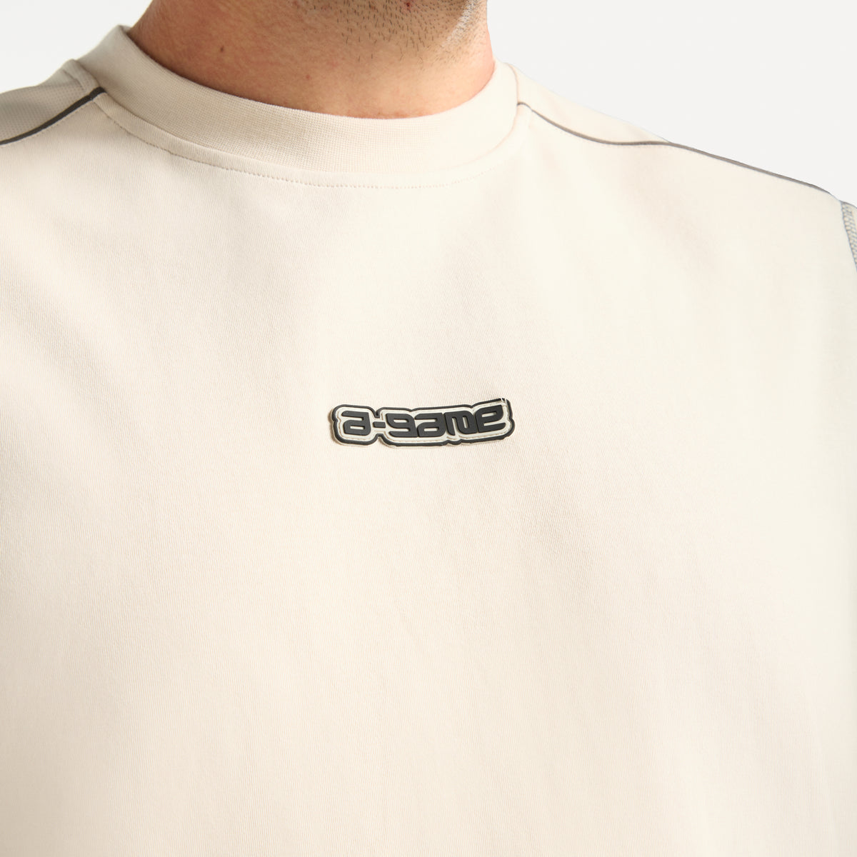 Men's Seam Detail Tech T-Shirt - Beige
