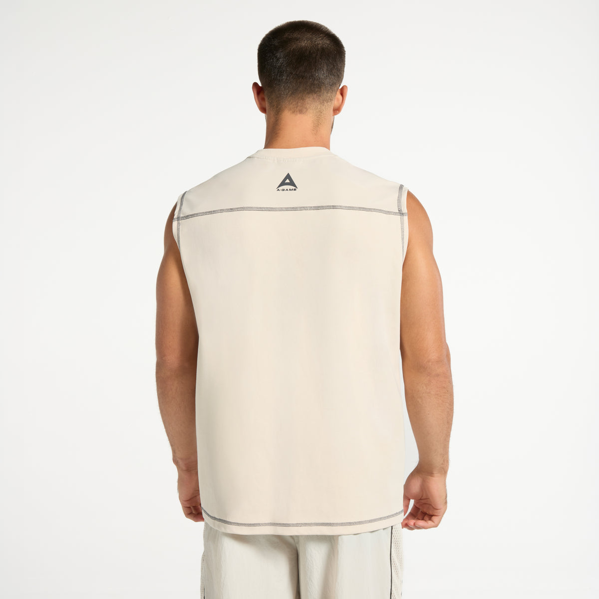 Men's Seam Detail Tech T-Shirt - Beige