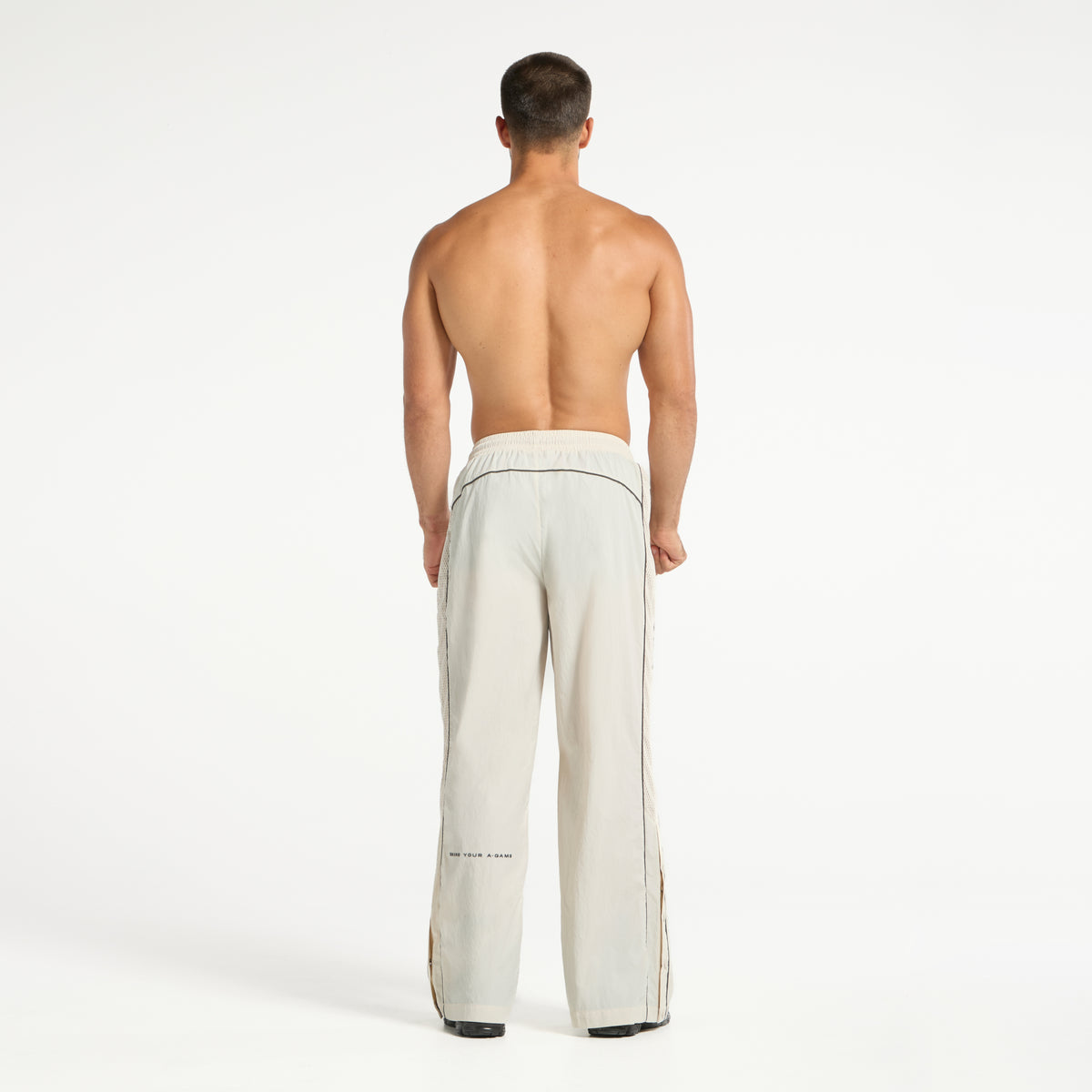 Men's Woven Tech Popper Pants - Beige