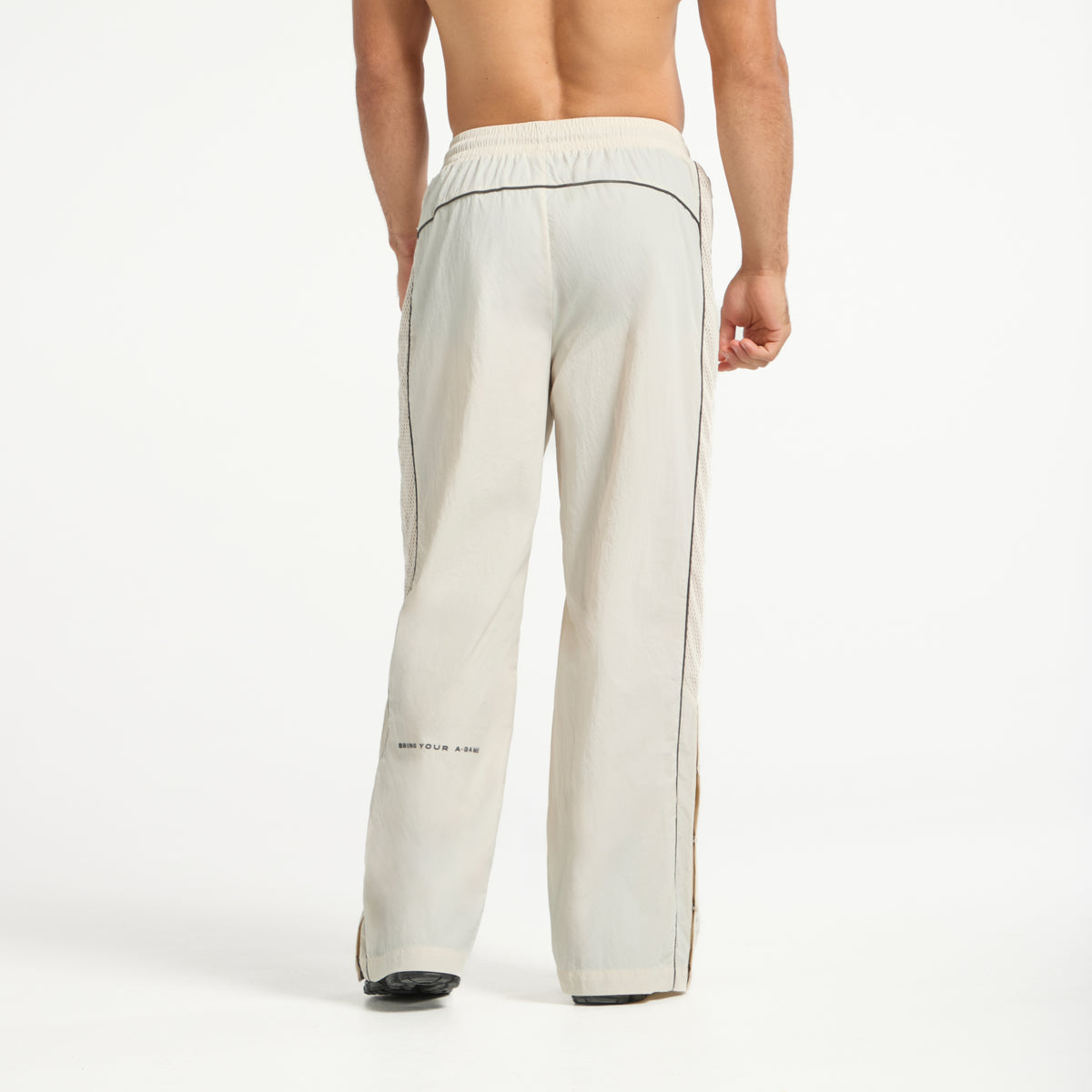 Men's Woven Tech Popper Pants - Beige