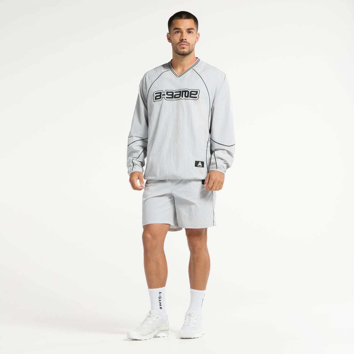 Men's Woven Tech Popper Shorts - Grey