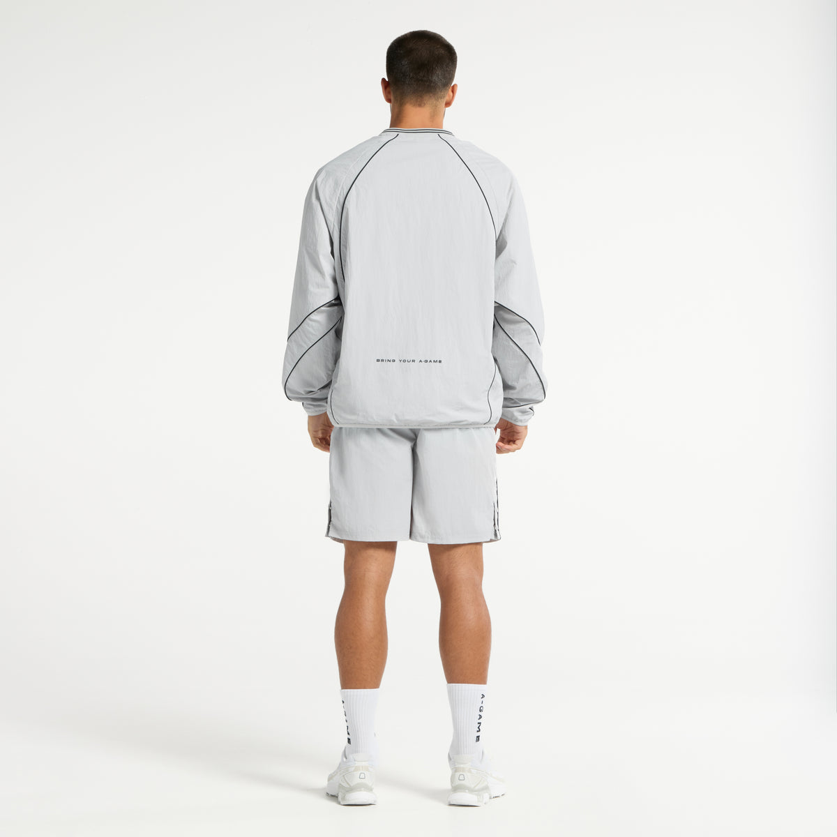Men's Woven Tech Popper Shorts - Grey