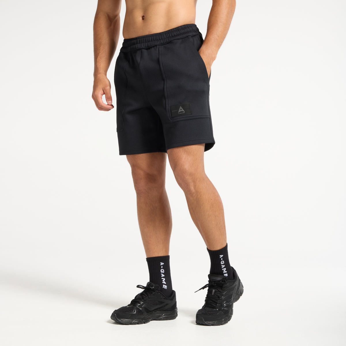 Men's Waffle Tech Shorts - Black