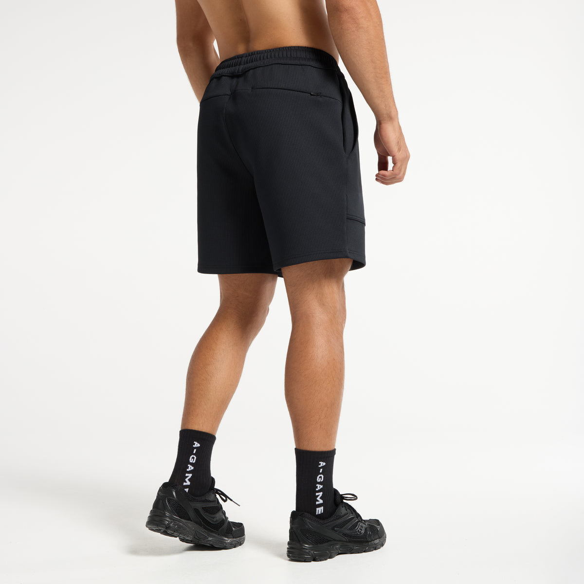Men's Waffle Tech Shorts - Black