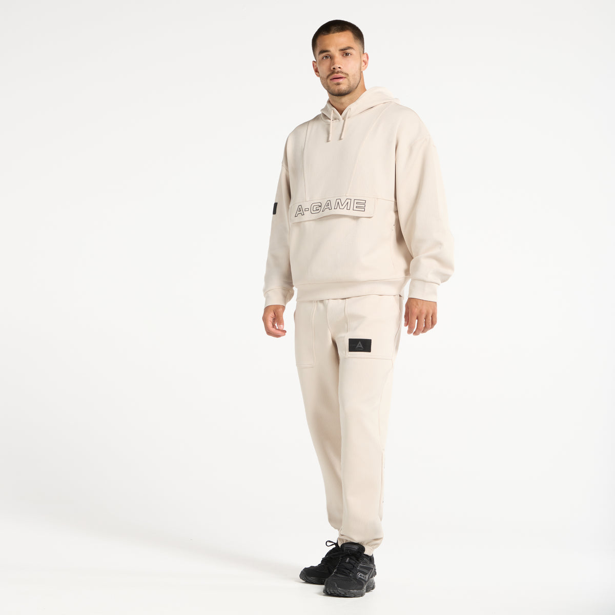 Men's Waffle Tech Hoodie - Beige