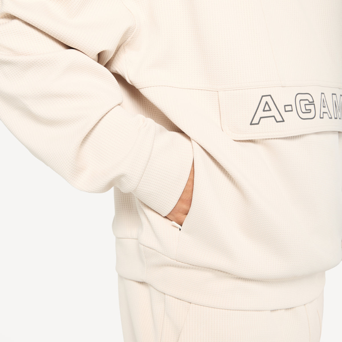 Men's Waffle Tech Hoodie - Beige