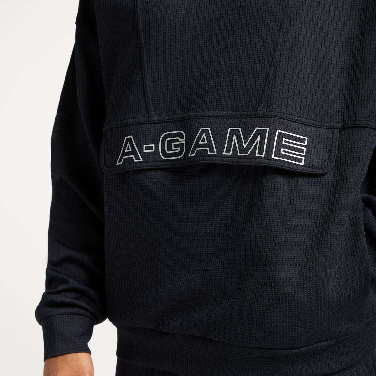 Men's Waffle Tech Hoodie - Black