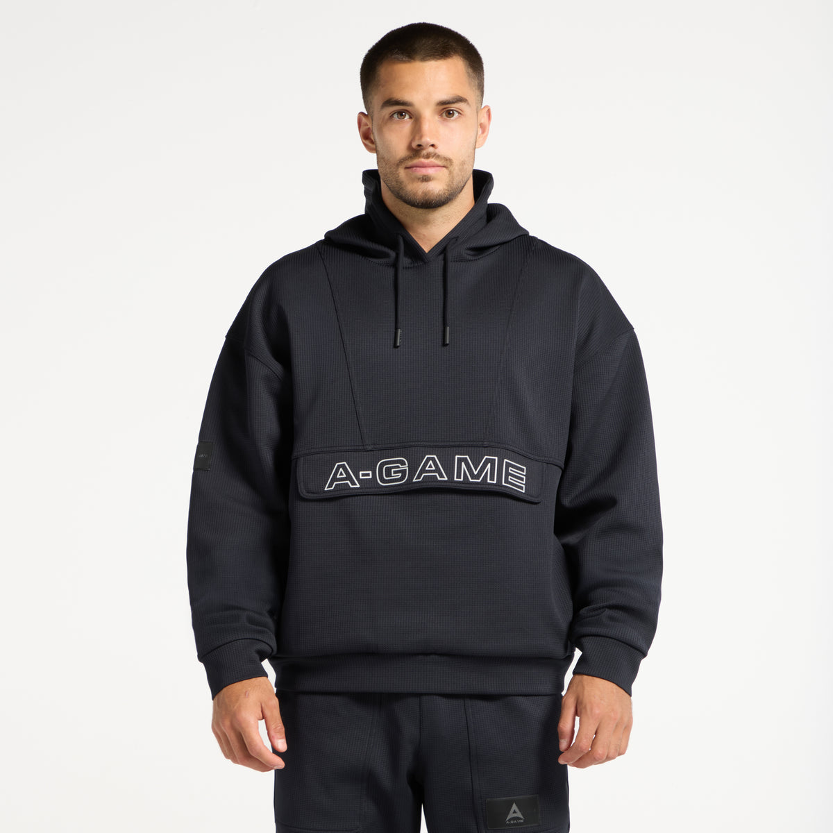 Men's Waffle Tech Hoodie - Black
