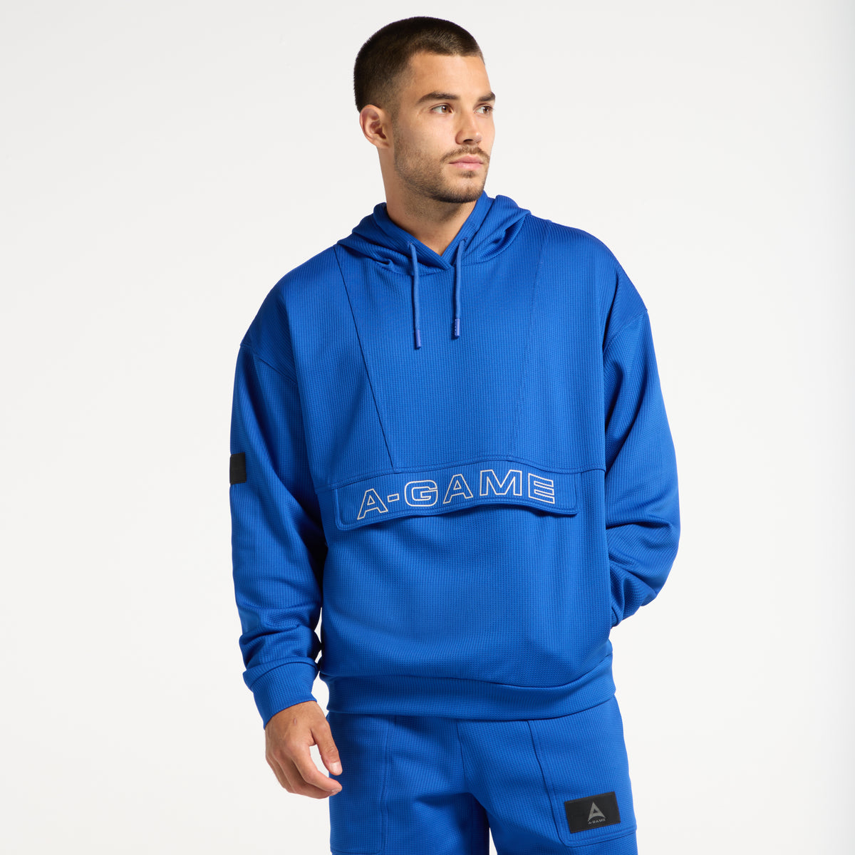 Men's Waffle Tech Hoodie - Cobalt Blue