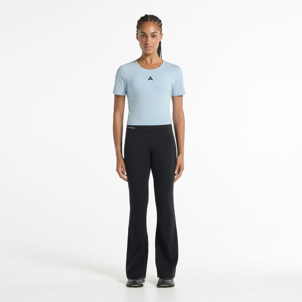 Women's Panel Cropped T-Shirt - Pale Blue