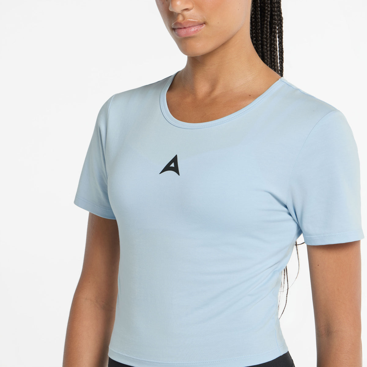 Women's Panel Cropped T-Shirt - Pale Blue