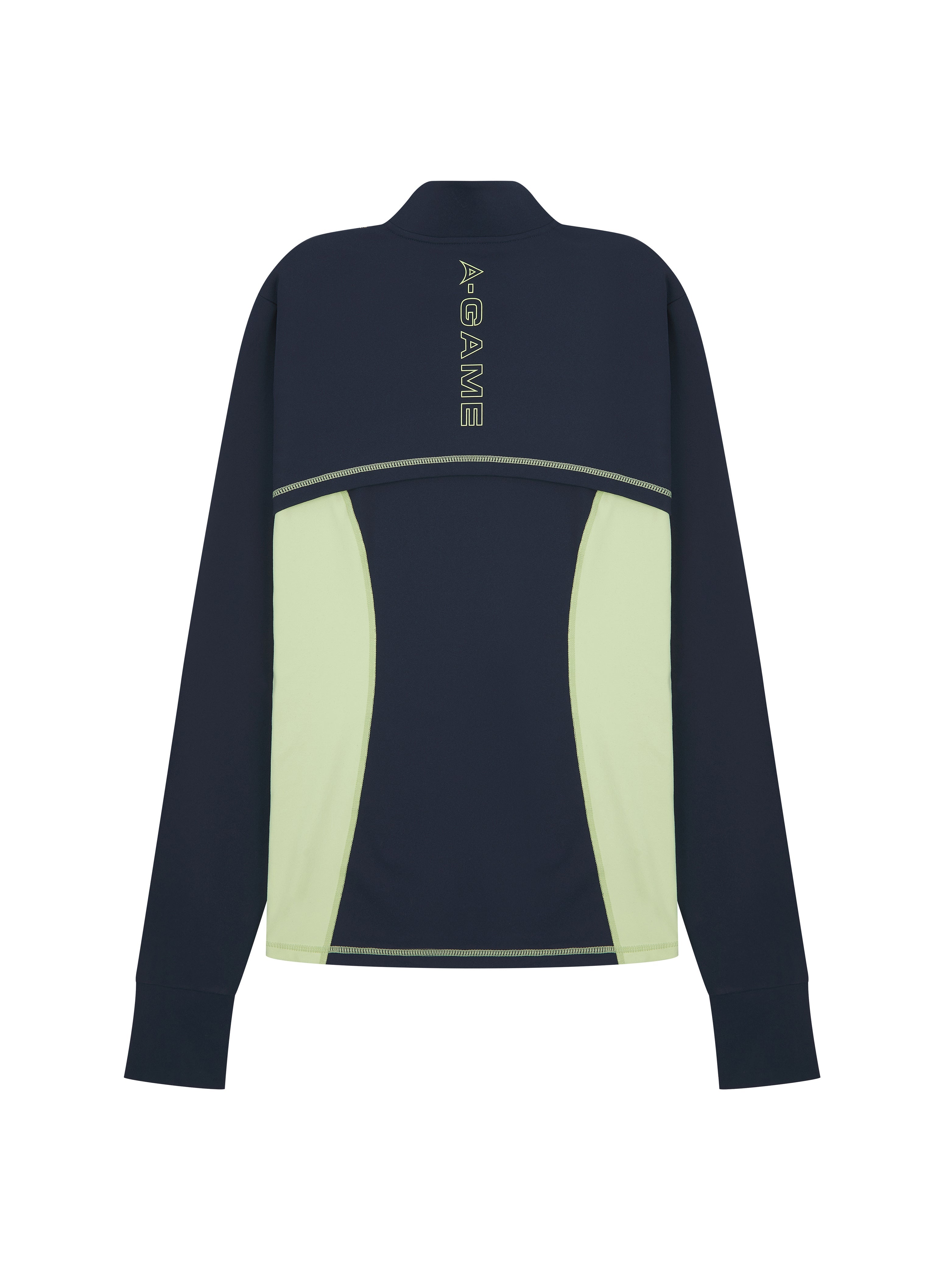 WOMENS A-GAME FITTED THERMAL FLEECE - NAVY/LIME