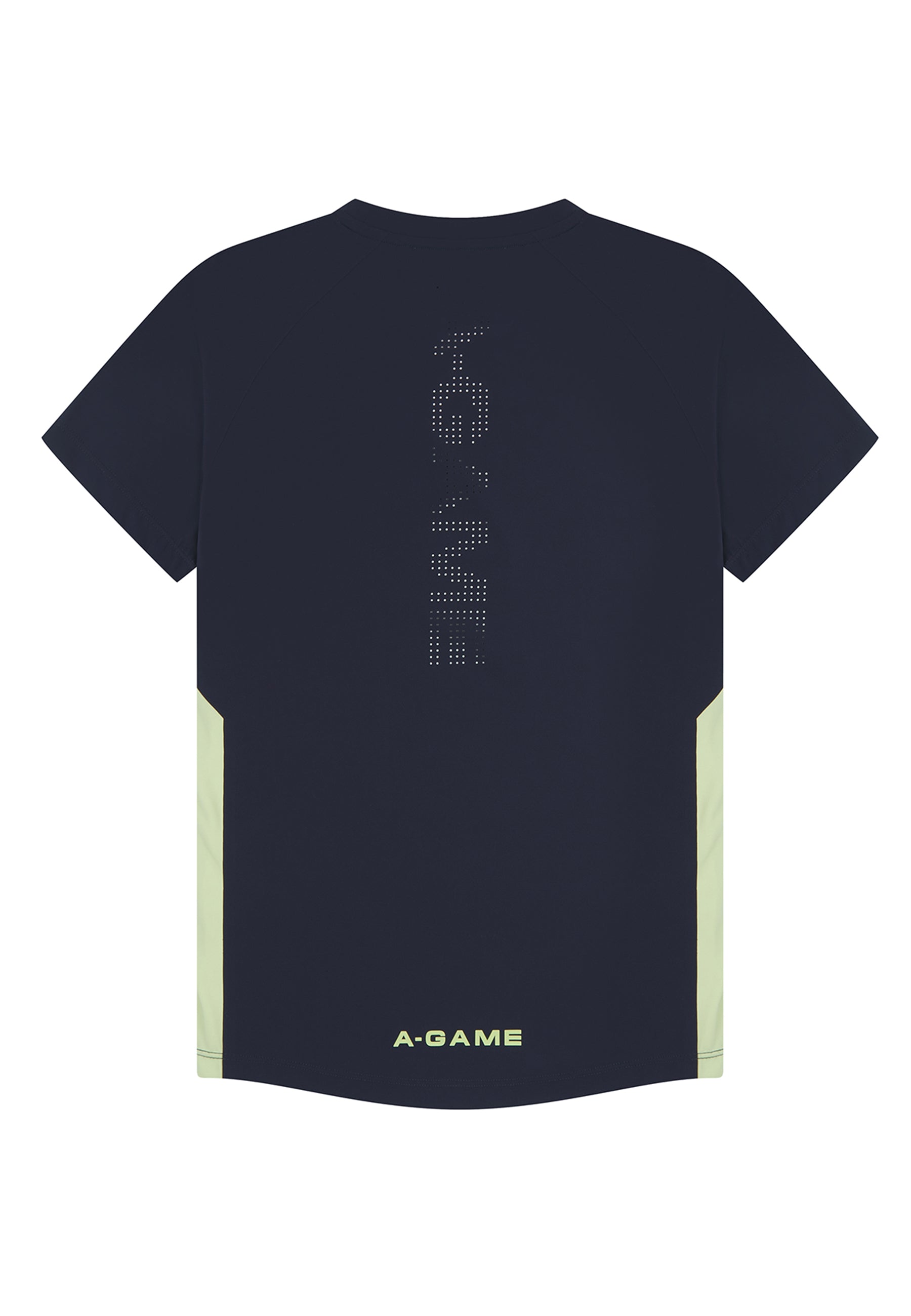 WOMENS A-GAME SHORT SLEEVE TRAINING T-SHIRT - NAVY/LIME
