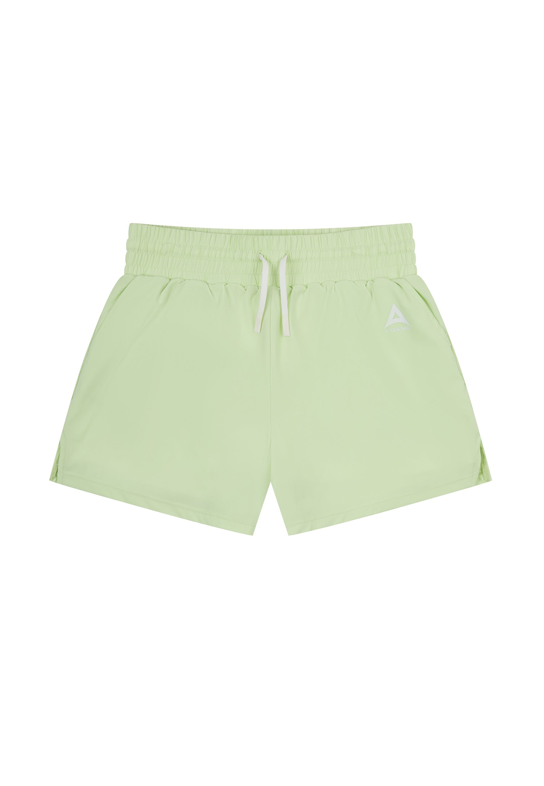 WOMENS A-GAME TRAINING RUNNER SHORTS - LIME/WHITE
