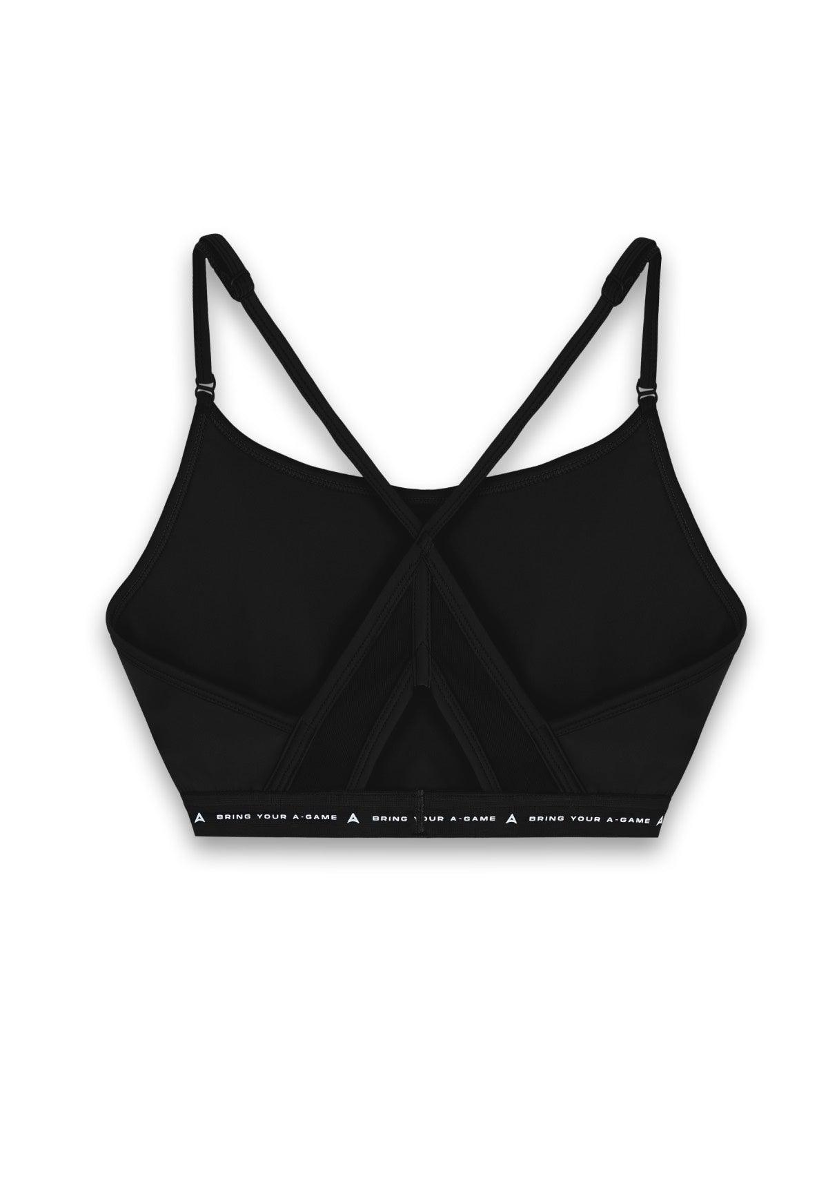 WOMENS A-GAME ADJUSTABLE YOGA SPORTS BRA - BLACK