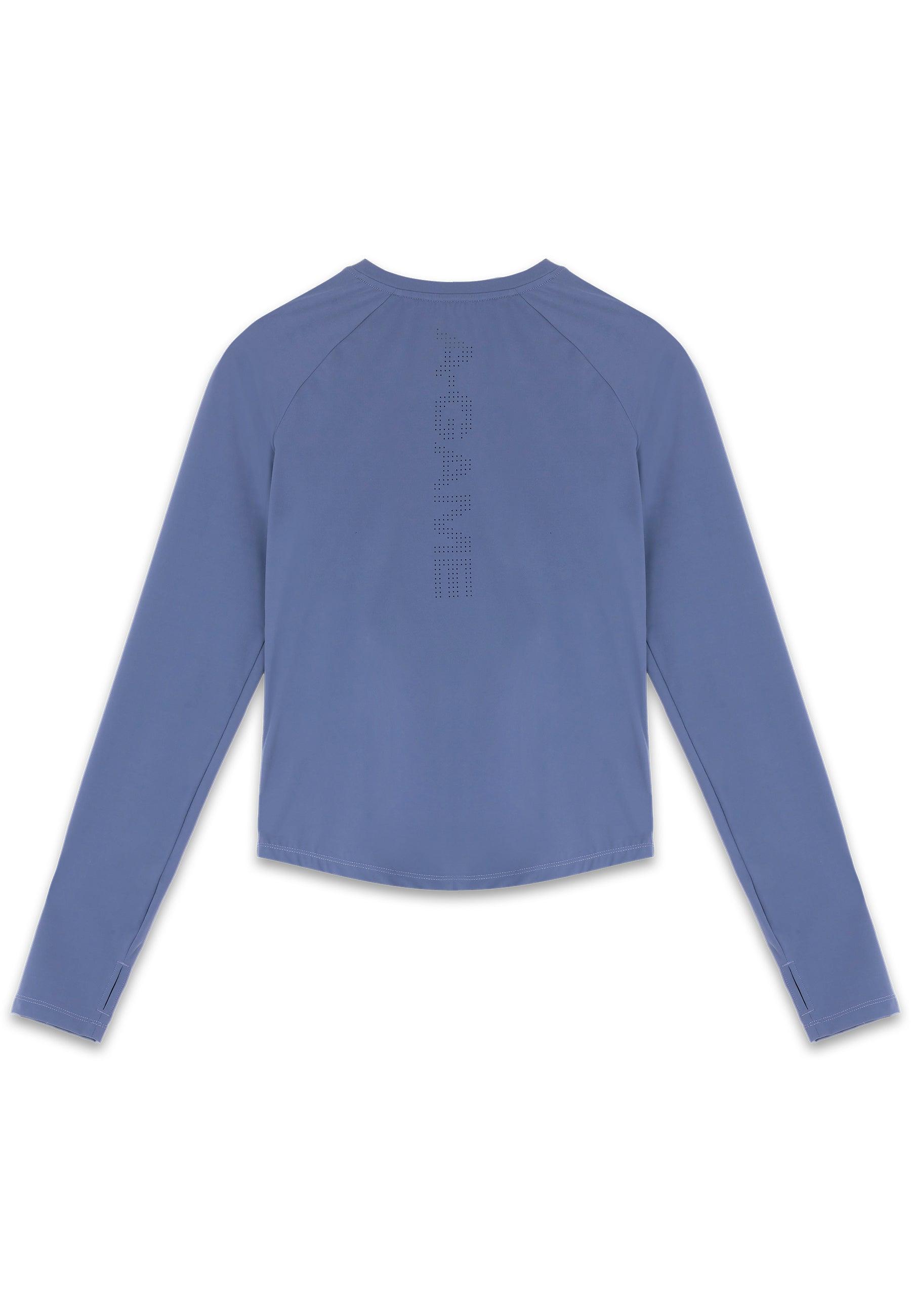 WOMENS A-GAME FITTED LONG SLEEVE TRAINING TOP - BLUE
