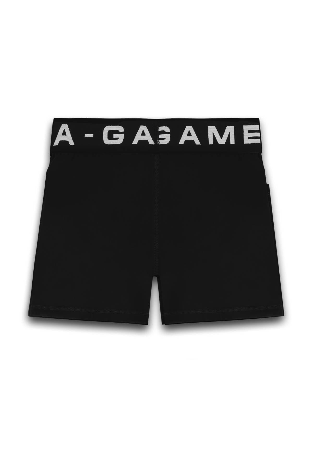 WOMENS A-GAME LOGO TRAINING CROPPED SHORTS - BLACK