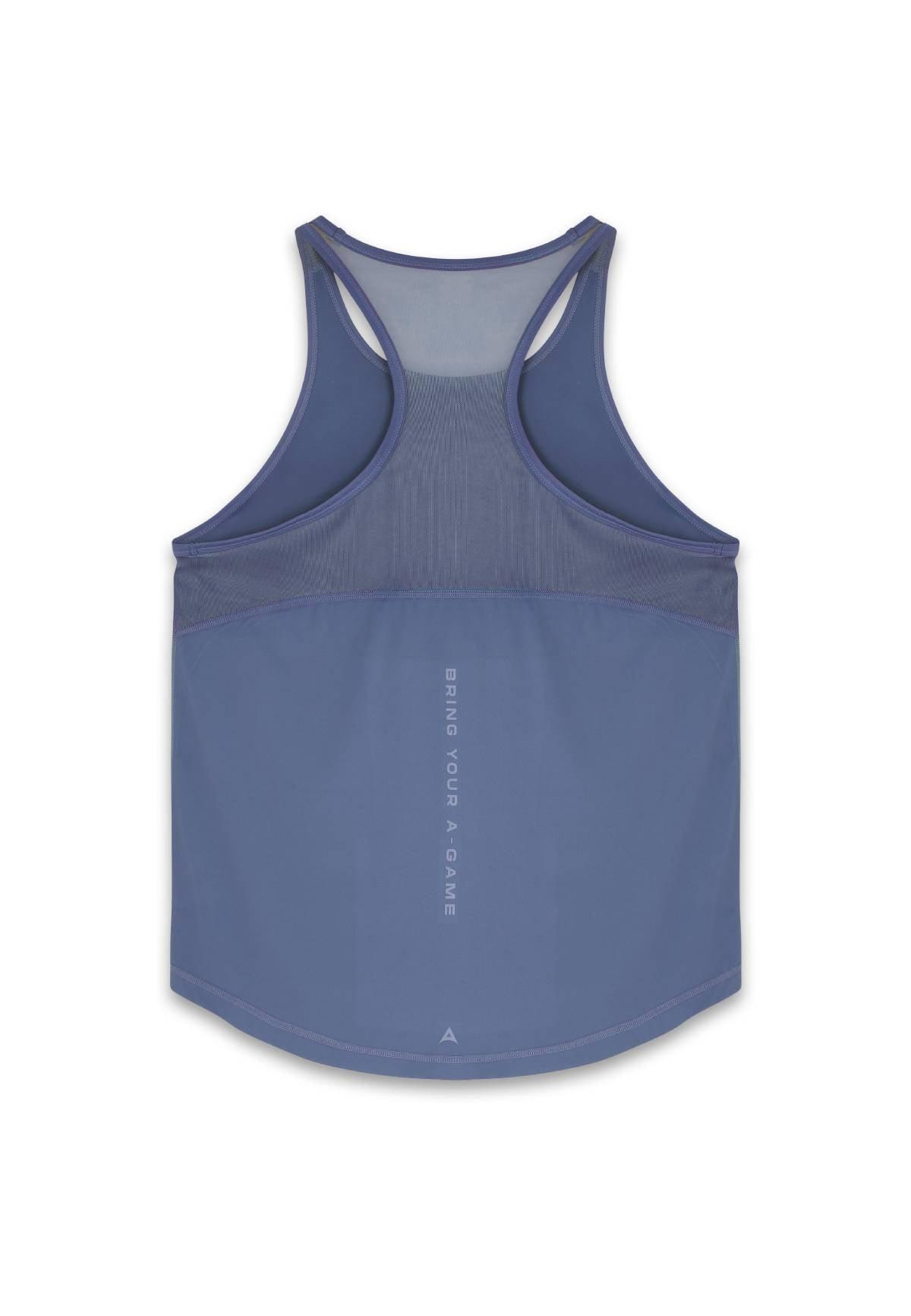 WOMENS A-GAME RELAXED RACER BACK TRAINING VEST - BLUE