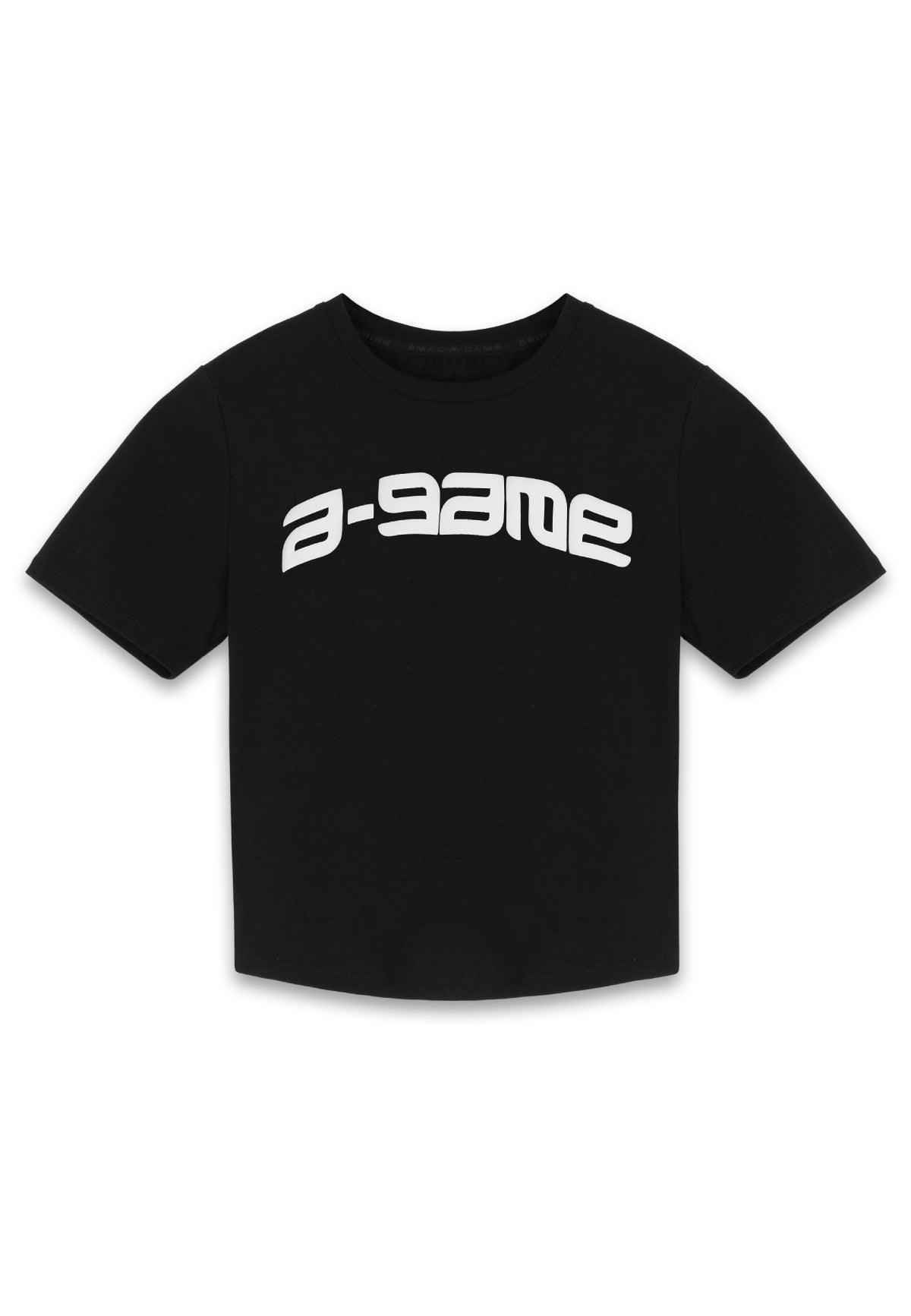 WOMENS A-GAME ROTATE LOGO FITTED T-SHIRT - BLACK