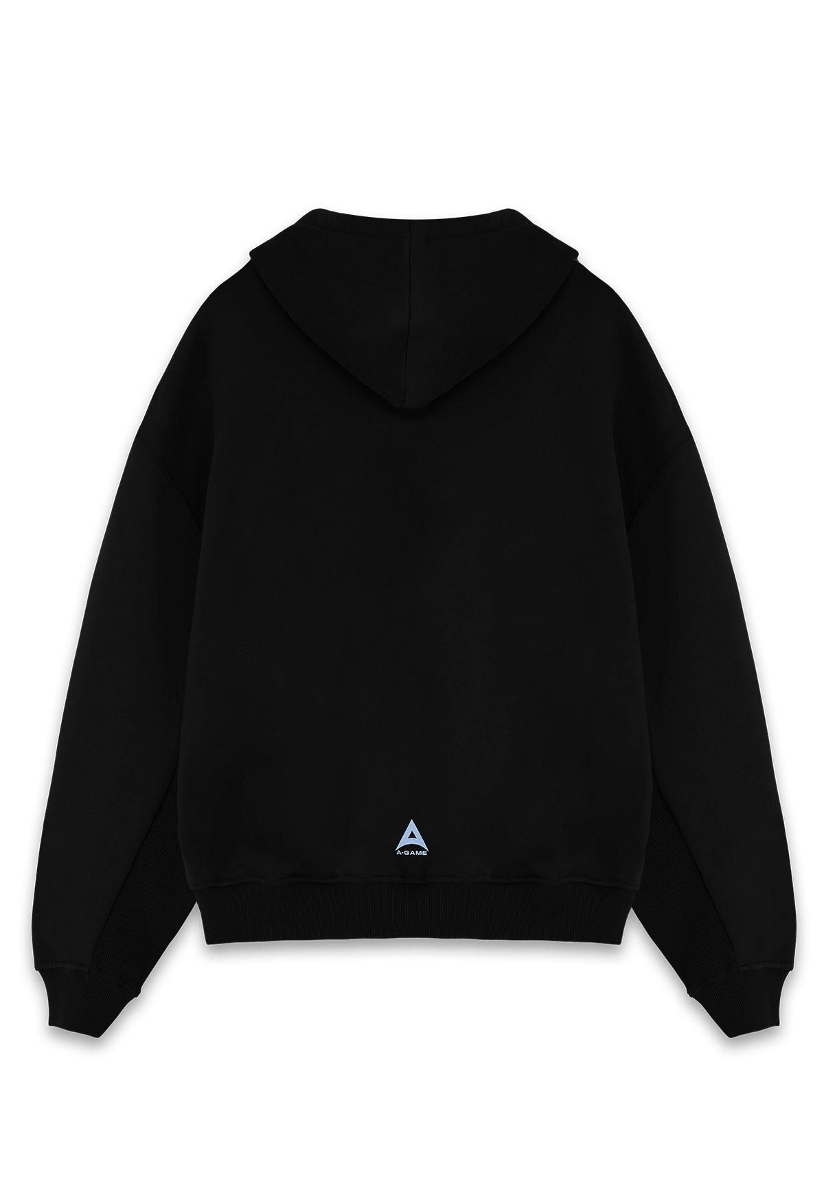 WOMENS A-GAME ROTATE LOGO GRAPHIC HOODIE - BLACK