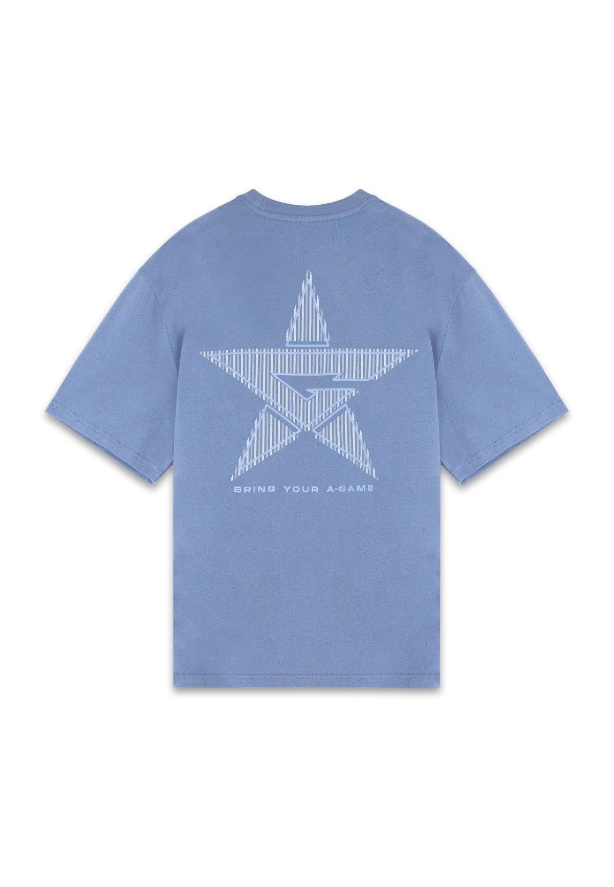 WOMENS A-GAME STAR GRAPHIC RELAXED T-SHIRT - ELEMENTAL BLUE