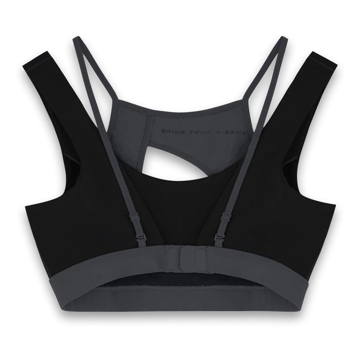 Women's Layered Sports Bra - Black/Asphalt