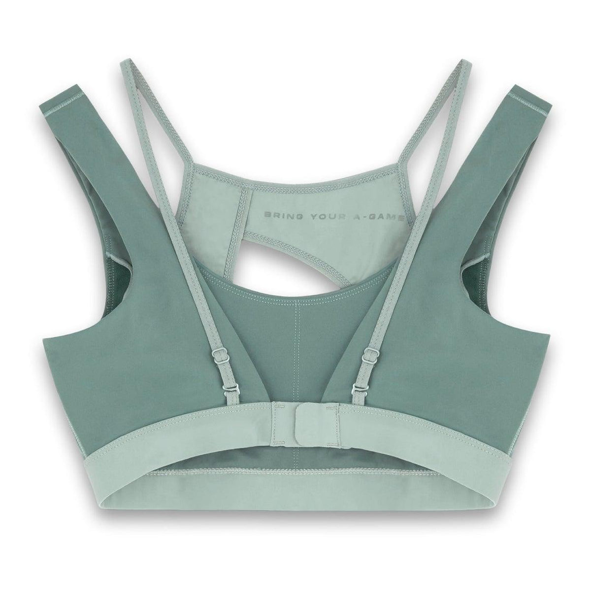 Women's Layered Sports Bra - Mint Green/Dark Green