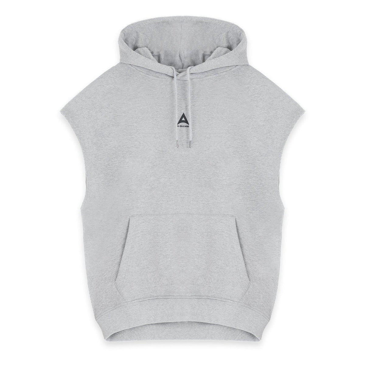 Women's Cropped Sleeveless Hoodie - Grey Marl