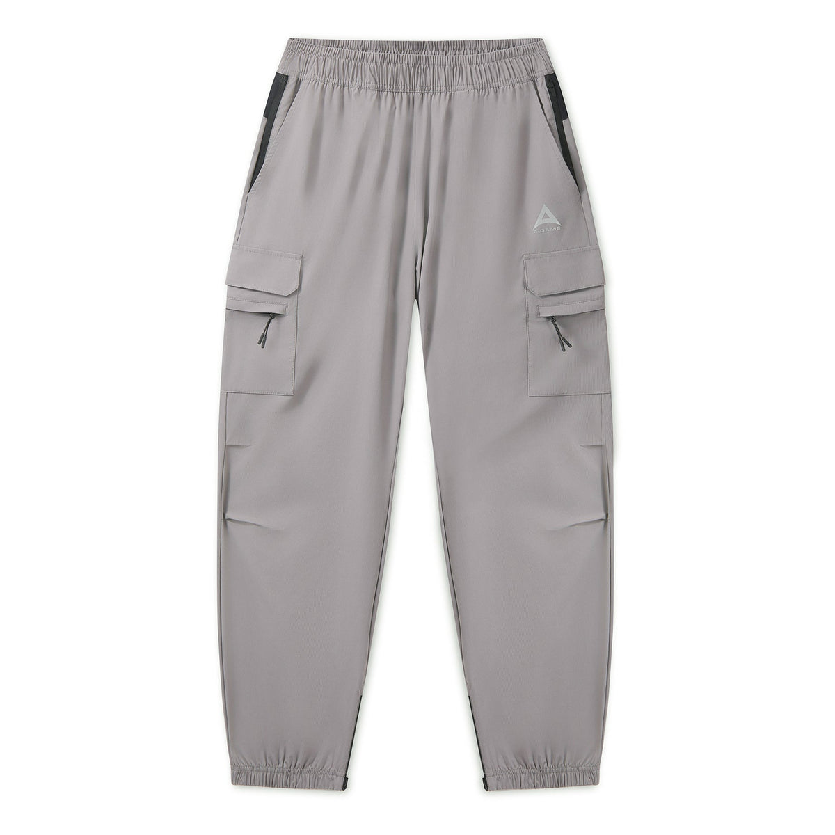 Men's Cargo Zip Pants - Grey / Black