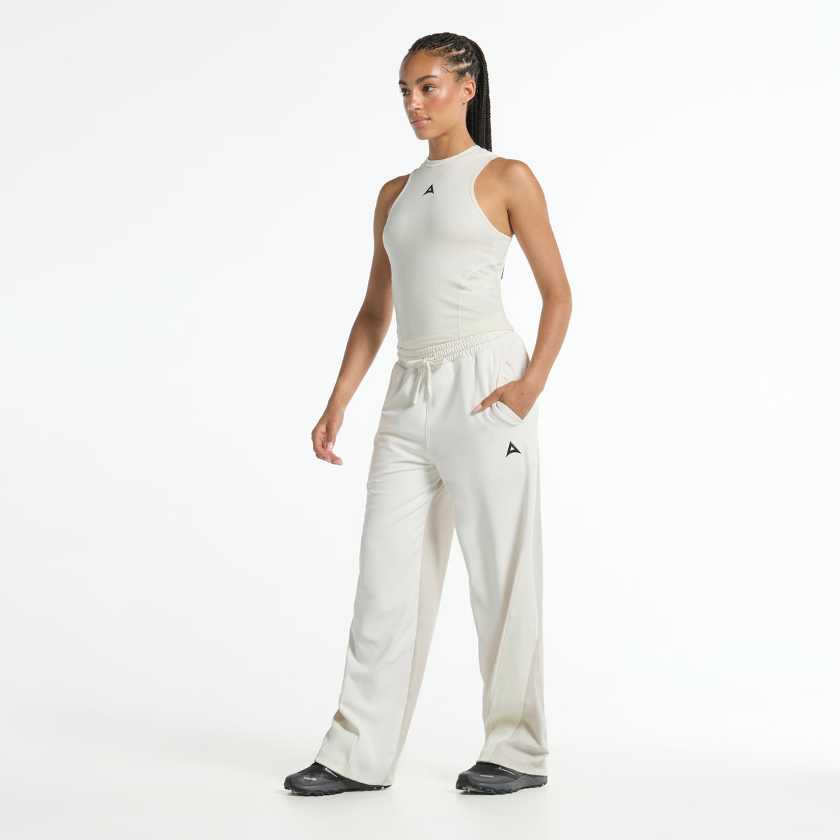 Women's Fitted High Neck Vest - Ecru