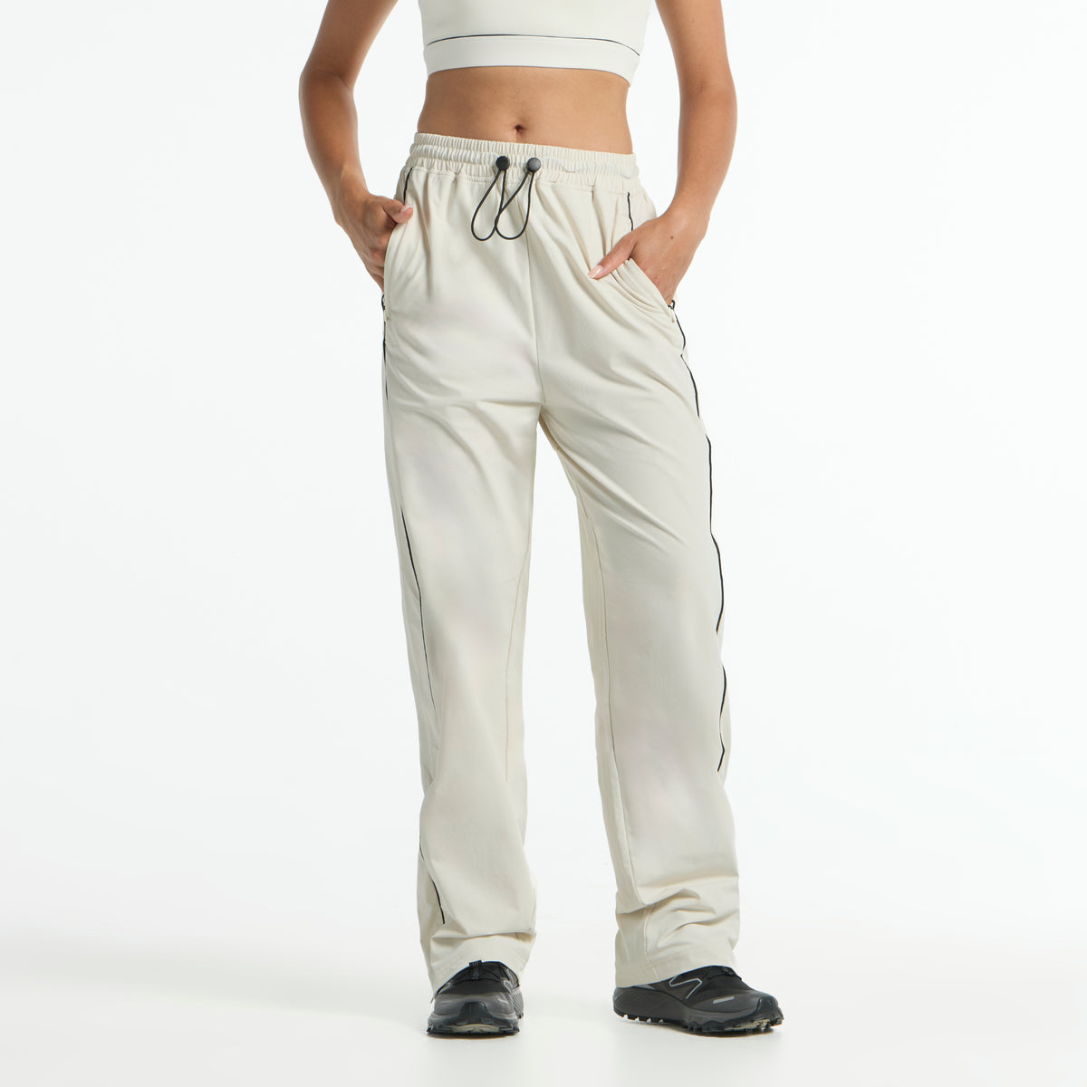 Women's Woven Joggers - Ecru