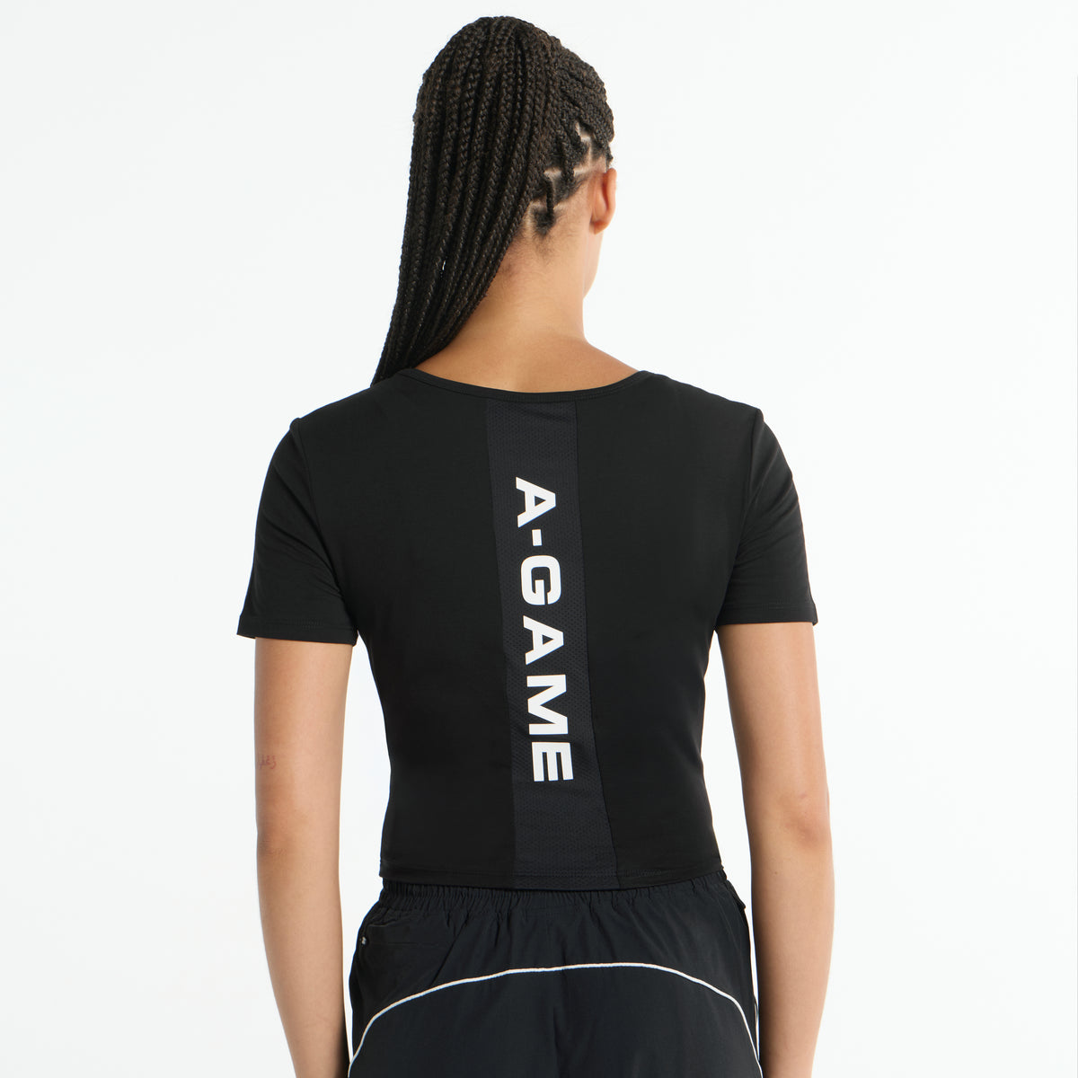 Women's Panel Cropped T-Shirt - Black