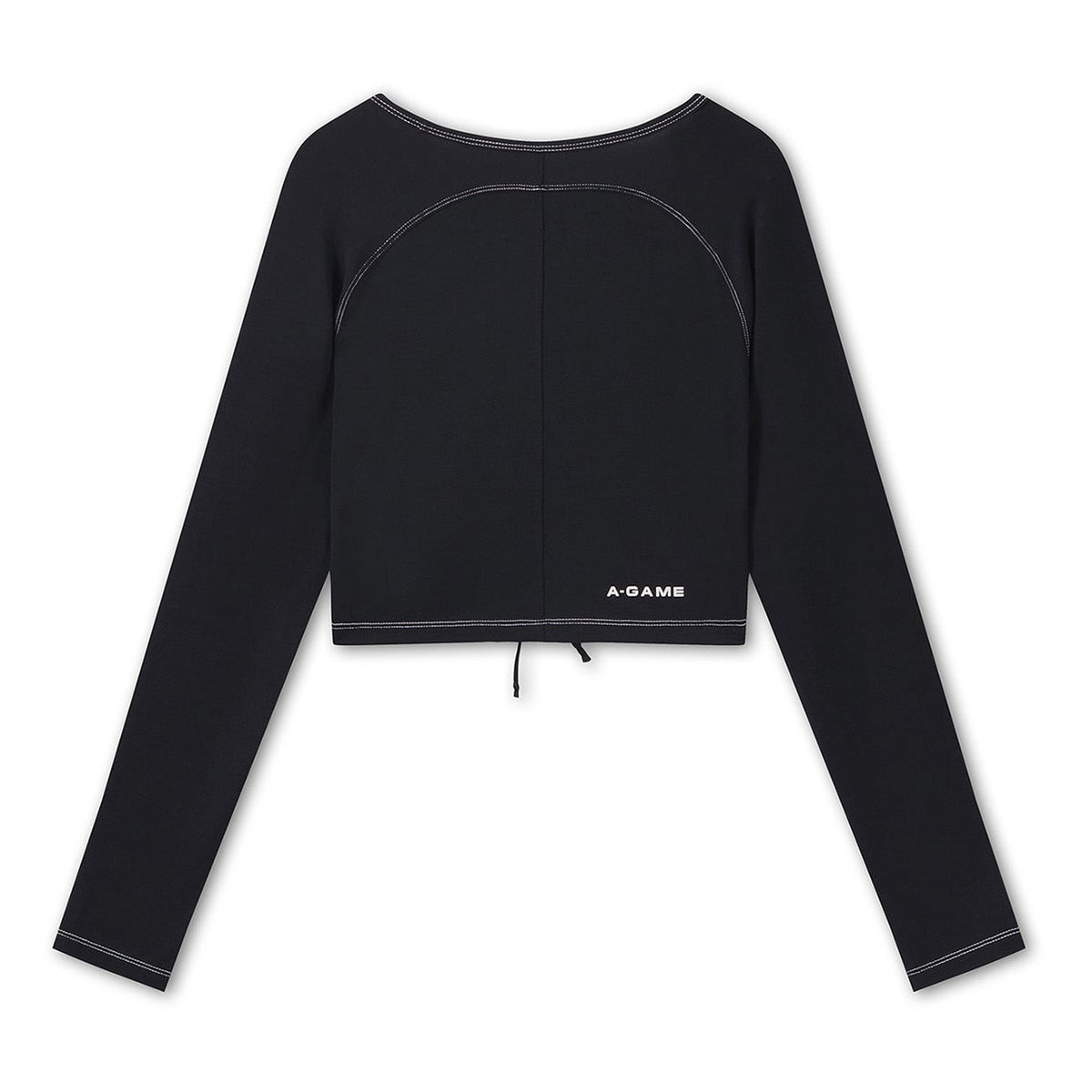 Women's Ruched Front Long Sleeve - Black
