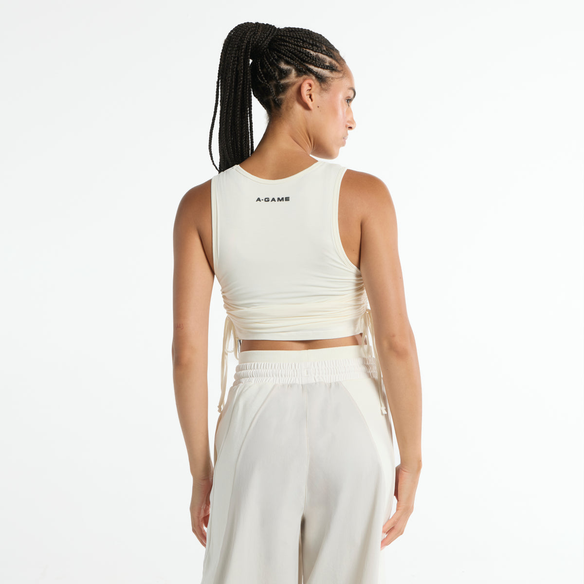 Women's Ruched Side Tank - Ecru