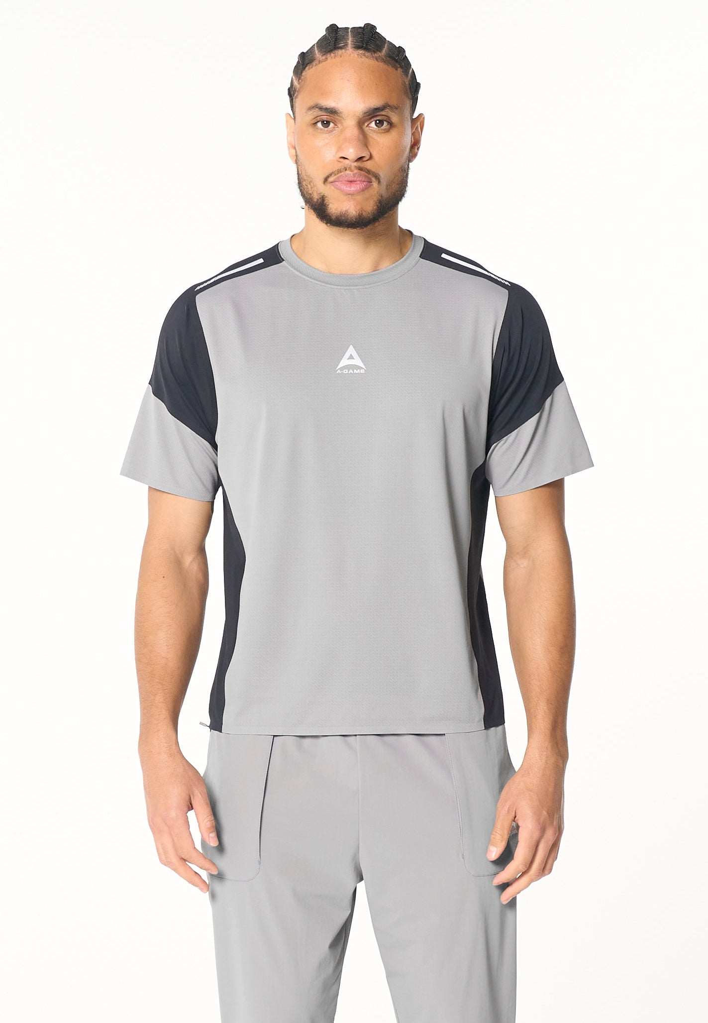 Men's Mesh T-Shirt - Grey / Black