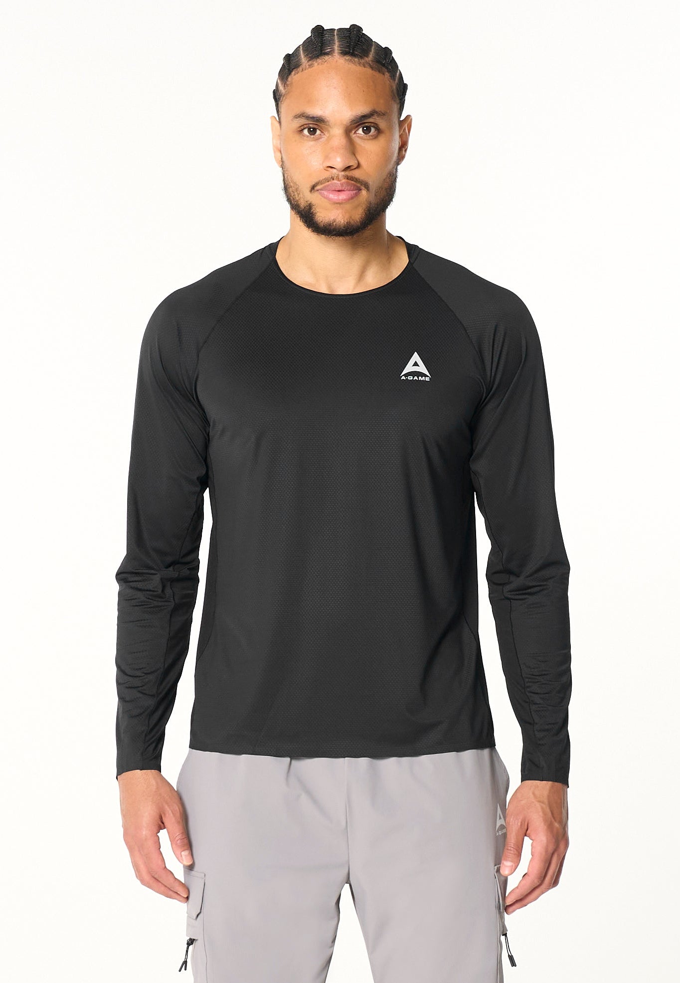 Men's Mesh Long Sleeve T-Shirt - Black