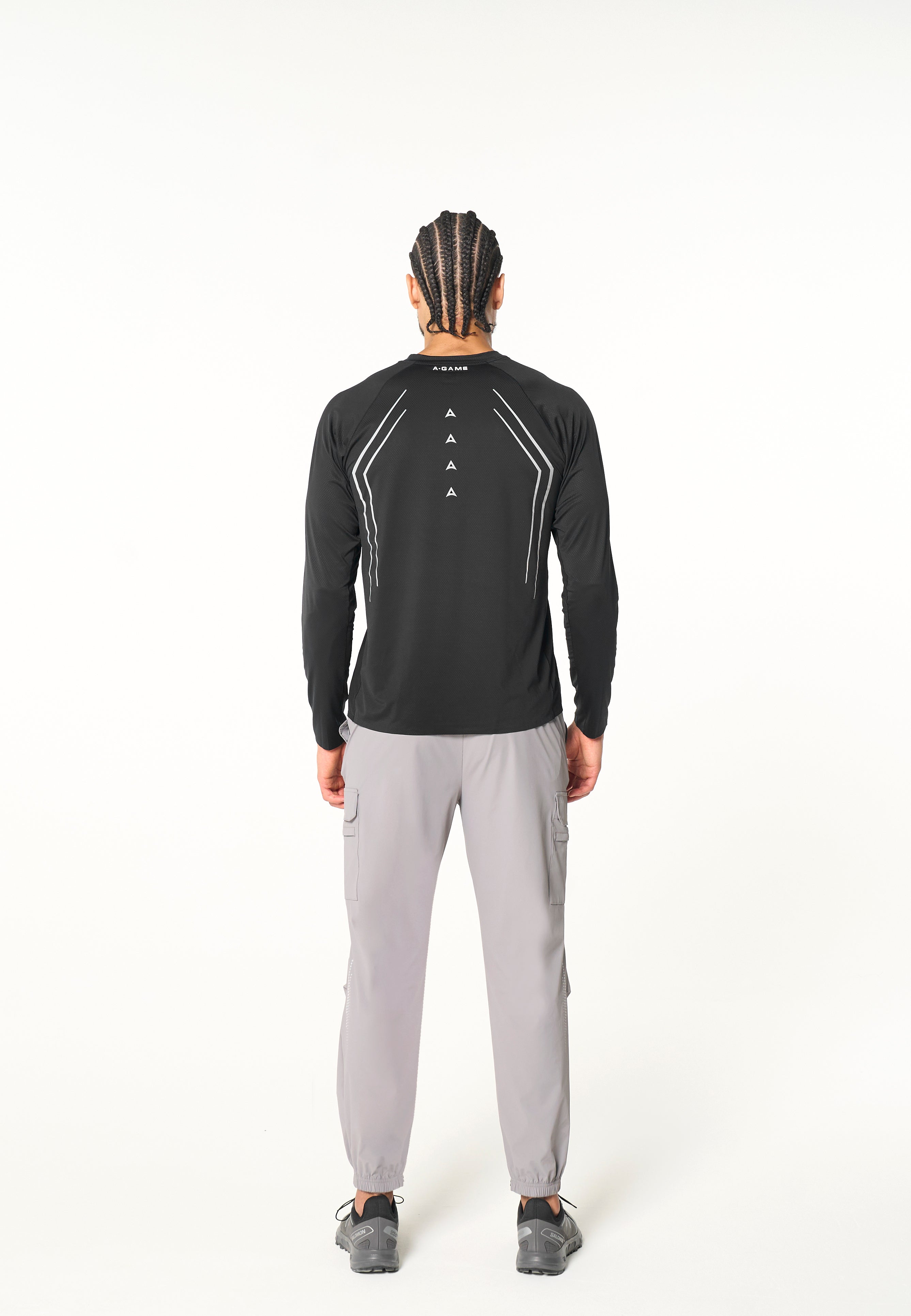 Men's Cargo Zip Pants - Grey / Black