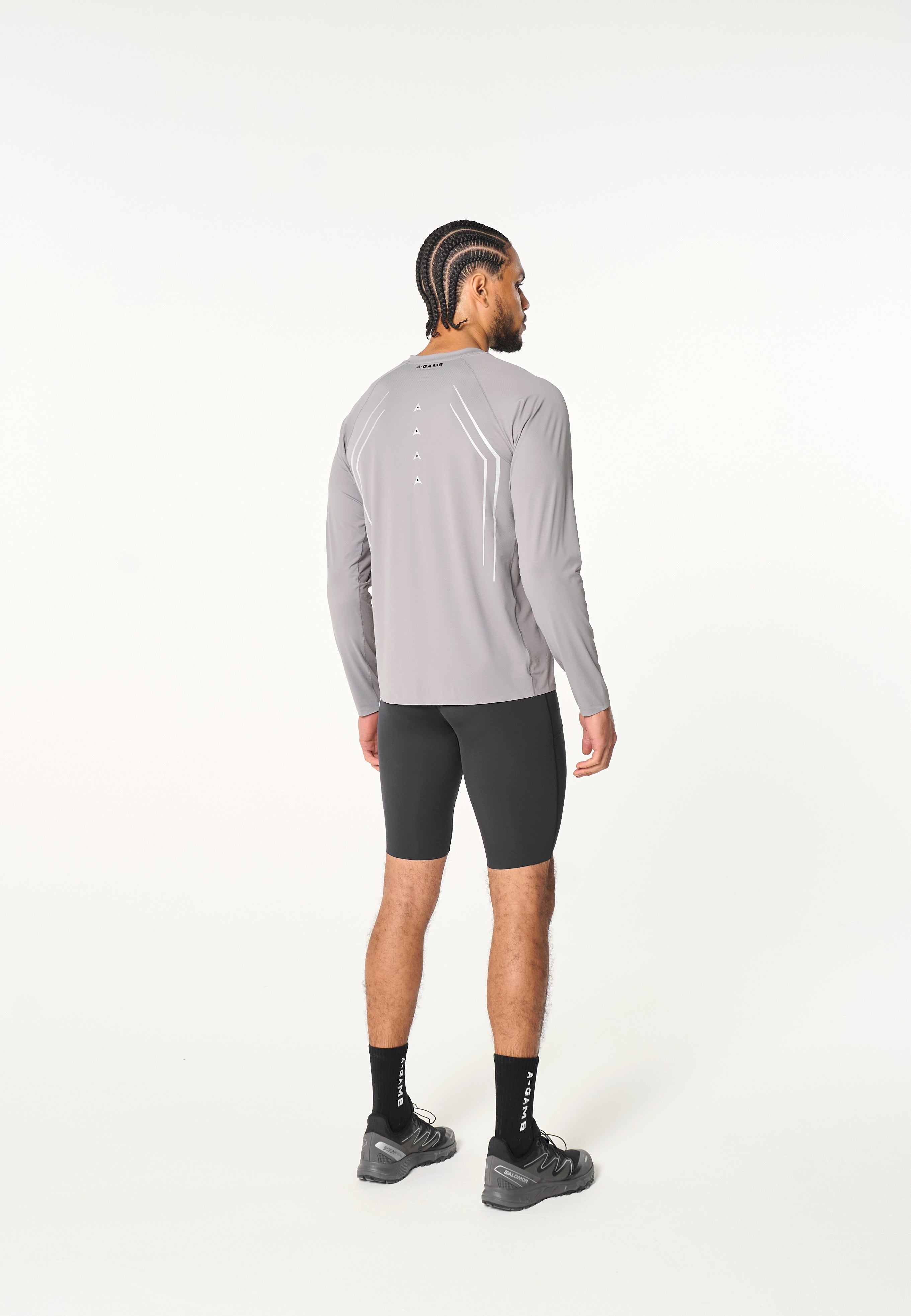 Men's Mesh Long Sleeve T-Shirt - Grey